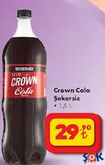 CROWN COLA ŞEKERSİZ KOLA 1,5 L fiyat ve kampanya bilgisi